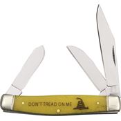 Rough Rider 1390 Dont Tread on Me Stockman Folding Pocket Knife with Yellow Bone Handle