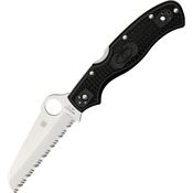 Spyderco 14SBK3 Rescue 3rd Generation Lockback Folding Pocket Knife with Black Reinforced Nylon Handles