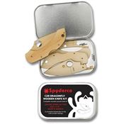 Spyderco WDKIT1 Dragonfly C28 Wooden Kit Lockback Knife with Five Wooden Pieces