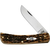 Case 00038 Sod Buster Folding Pocket Knife with Yellow smooth synthetic handle