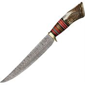 Damascus 1059 Crown Bowie Fixed Blade Knife