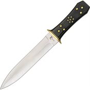 Elk Ridge 105 Dagger Fixed Double Edge Dagger Blade Knife with Black Composition Handle
