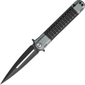 Uzi FDR009 Covert Folding Pocket Knife with Black Aluminum Handle