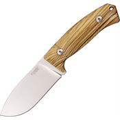 Lion Steel 3UL Hunter Fixed Niolox Steel Wide Design Blade Knife with Grooved Olive Wood Handles