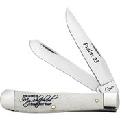 Case 08795 Psalm 23 Trapper Folding Pocket Knife with Natural Bone Handle