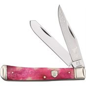 Rough Rider 1405 Trapper Folding Pocket Knife with Red Appaloosa Bone Handle