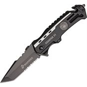 Marine 1002TS Rescue Tanto Point Blade Linerlock Folding Pocket Knife with Aluminum Handles