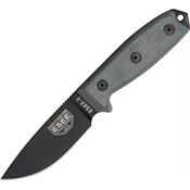 ESEE 3PBMB Model 3 Standard Edge Fixed Blade Knife with Black Linen Micarta Handles