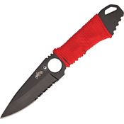 China Made 4241 Neck Fixed Drop Point Blade Knife with Red Nylon Cord Wrapped Handle