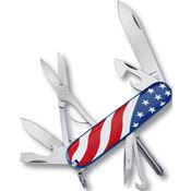 Swiss Army 147032E1X1 Victorinox Map Super Tinker Folding Knife with US Flag Motif Handle