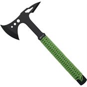 Mtech AXE8G Black Coated Axe with Green Handle Cord Wrapped Handle