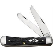 Case 65010 Trapper Buffalo Horn Folding Pocket Knife with Jigged Natural Buffalo Horn Handle