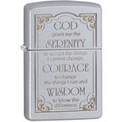 Zippo 28458 Serenity Prayer with Satin Chrome Finish