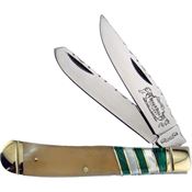 Frost BB108OXGP Frost Bear & Bull Trapper Stainless Folding Pocket Knife with Ox Horn Handle