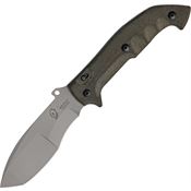 Fox 500 Trakker Meskwaki Cobalt Vanadium stainless blade with Green Micarta Handle