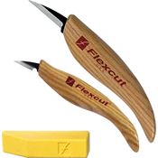 Flexcut FLEXKN300 Whittlers 2-Piece Knife Kit with Ergonomic Wood Handle