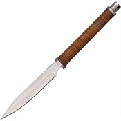 Rough Rider RR1407 Slim Design Fixed Blade Stainless Blade with Stacked Leather Handle