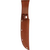 Sheath 1135 Straight Knife with Brown Basketweave Leather Construction