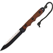 TOPS TPRBL02 Ranger Bootlegger 2 Fixed Matte and Black Finish Blade Knife with Tan Canvas Micarta Handles