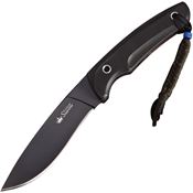 Kizylar 0032 Savage Fixed Black Finish Blade Knife with 3-D Textured Black G-10 Handles
