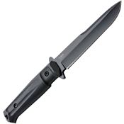 Kizylar 0215 Trident Tactical Fixed Black Titanium Finish Blade Knife with Black Kraton Handles