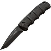 Boker Plus 01KALS73BTN Kalashnikov Mini Button Lock Stainless Folding Pocket Knife with Black Grooved Aluminum Handle