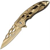 MTech 822GD Flame Gold Assisted Opening Linerlock Folding Pocket Knife