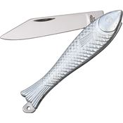 Mikov 130NZN1 Fish Stainless Knife with Sculpted Chrome Handle
