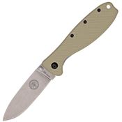 ESEE KR1DT Zancudo Framelock Folding Pocket Blade Knife with Desert Tan Front and Stonewash Finish Back Handle