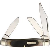 Schrade 8OTB Old Timer Stockman Stainless Folding Pocket Knife with Brown Sawcut Delrin Handle