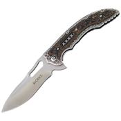 CRKT 5470 Ikoma Fossil Large Framelock Folding Pocket Drop Point Satin Knife with G-10 Handle