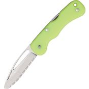 Mac Coltellerie 697R Rescue Lockback Knife with Fluorescent Green Glass Reinforced Nylon Handle