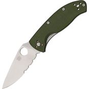 Spyderco 122GPSGR Tenacious Part Serrated Linerlock Folding Pocket Knife