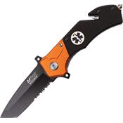 MTech A836EM EMT Rescue Assisted Opening Part Serrated Tanto Point Linerlock Folding Pocket Knife