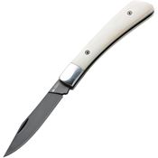 Kizer 0164 Gent Folder Black TiNi Finish Folding Pocket Knife with White Smooth Bone Handle