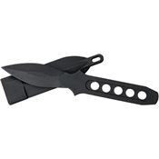 China Made 257 Cia Sticker Fixed Double Edge Leaf Shaped Blade Knife with Black Polycarbonate Handle