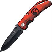 Elk Ridge 134RCB Linerlock Folding Pocket Knife with Black Finish Red Aluminum Handles