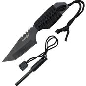 China Made 270 Survivor Fixed Tanto Blade Knife with Black Cord Wrapped Handle