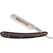 Timor M504 Straight Razor with Brown and Beige Imitation Tortoise Handle