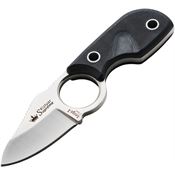 Kizer 0090 Amigo X Neck Fixed Satin Finish Blade Knife with Black G-10 Handles