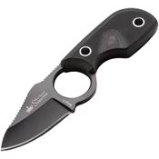 Kizer 0089 Amigo X Neck Fixed Black Tini Finish Blade Knife with Black G-10 Handles