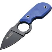 Kizer 0099 Amigo Z Neck Fixed Black Tini Finish Blade Knife with Blue G-10 Handles