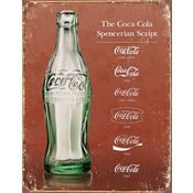 Tin Sign N1952 Coke Script Heritage Nostalgic Embossed Tin Sign