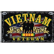Super Products S36967 Vietnam Veteran Flag with 100% Polyester Construction