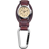 Dakota 3550 Brown Leather Hanger Watch with Aluminum Attachment Clip