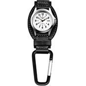 Dakota 3552 Black Leather Hanger Watch with Aluminum Attachment Clip
