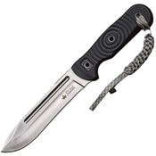 Kizer 0020 Maximus Fixed Slight False Edge Top Blade Knife with 3D Textured Black G-10 Handles
