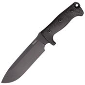 Lion Steel T7B 7 Inch Fixed Black Finish Sleipner Steel Blade Knife with Black Micarta Handles