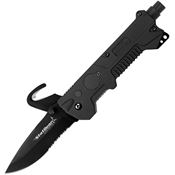 StatGear AT01 T3 Tactical Rescue Tool Partially Serrated Linerlock Folding Pocket Knife with Handle
