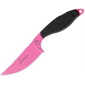 TOPS ON01 Lioness Fixed Pink Finish Blade Knife with Black G-10 Onlay Handles